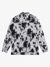 Black And White Contrast Floral Denim Jacket